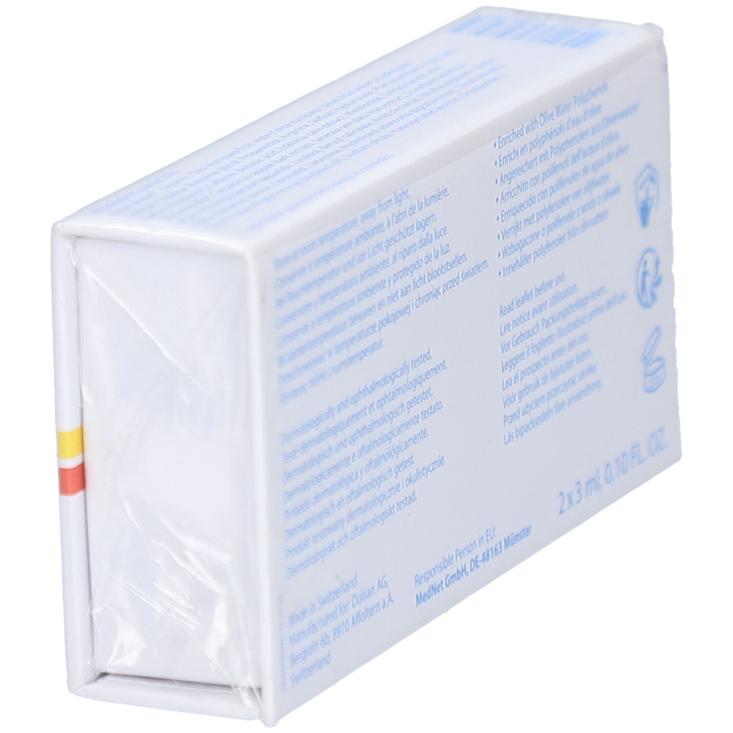 Schuine achteraanzicht van de CILASH FORTE PLUS DUO verpakking. Bevat tekst, ingrediënten en fabrikantinformatie.