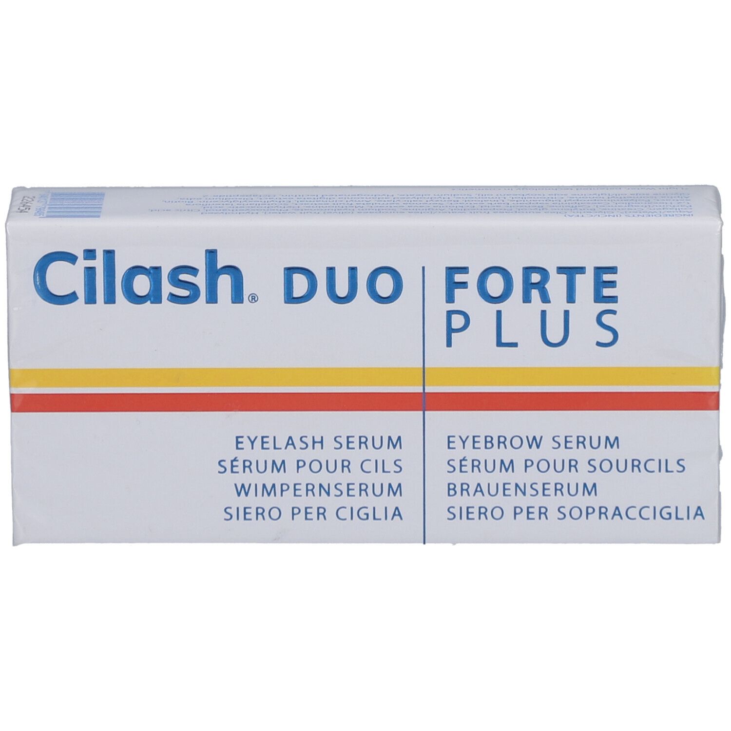 CILASH FORTE PLUS DUO verpakking. Witte doos met productnaam en serumaanduidingen in meerdere talen.