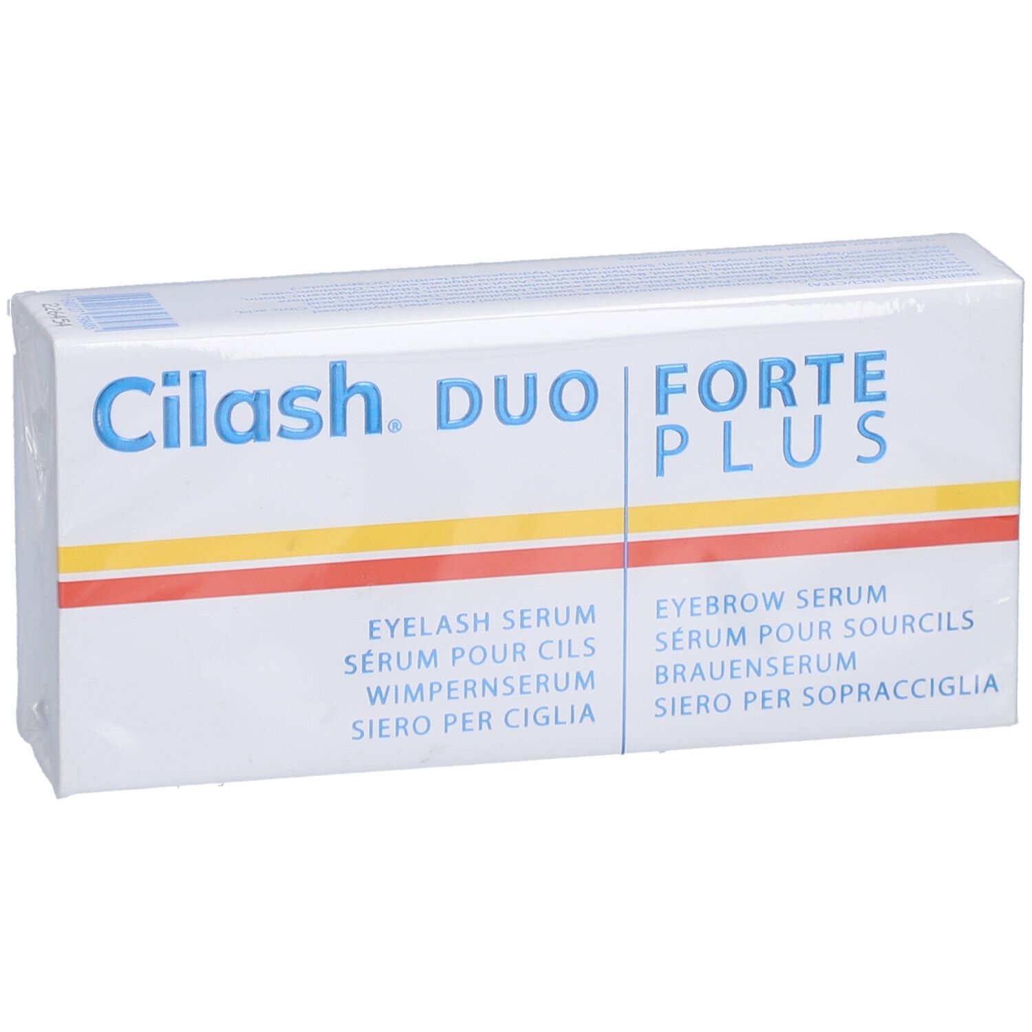 CILASH FORTE PLUS DUO verpakking. Witte doos met productnaam en serumaanduidingen in meerdere talen.