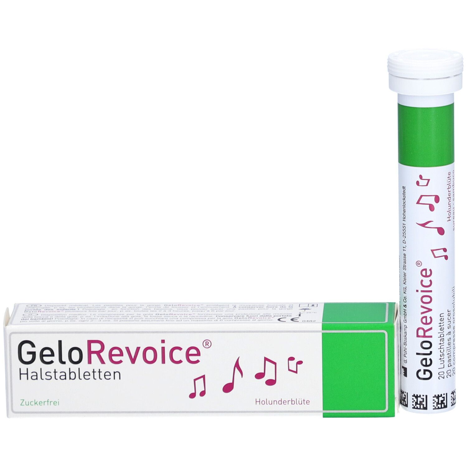 Productverpakking en tube. Verpakking: wit, productnaam, groen. Tube: groen-wit, productnaam, noten.