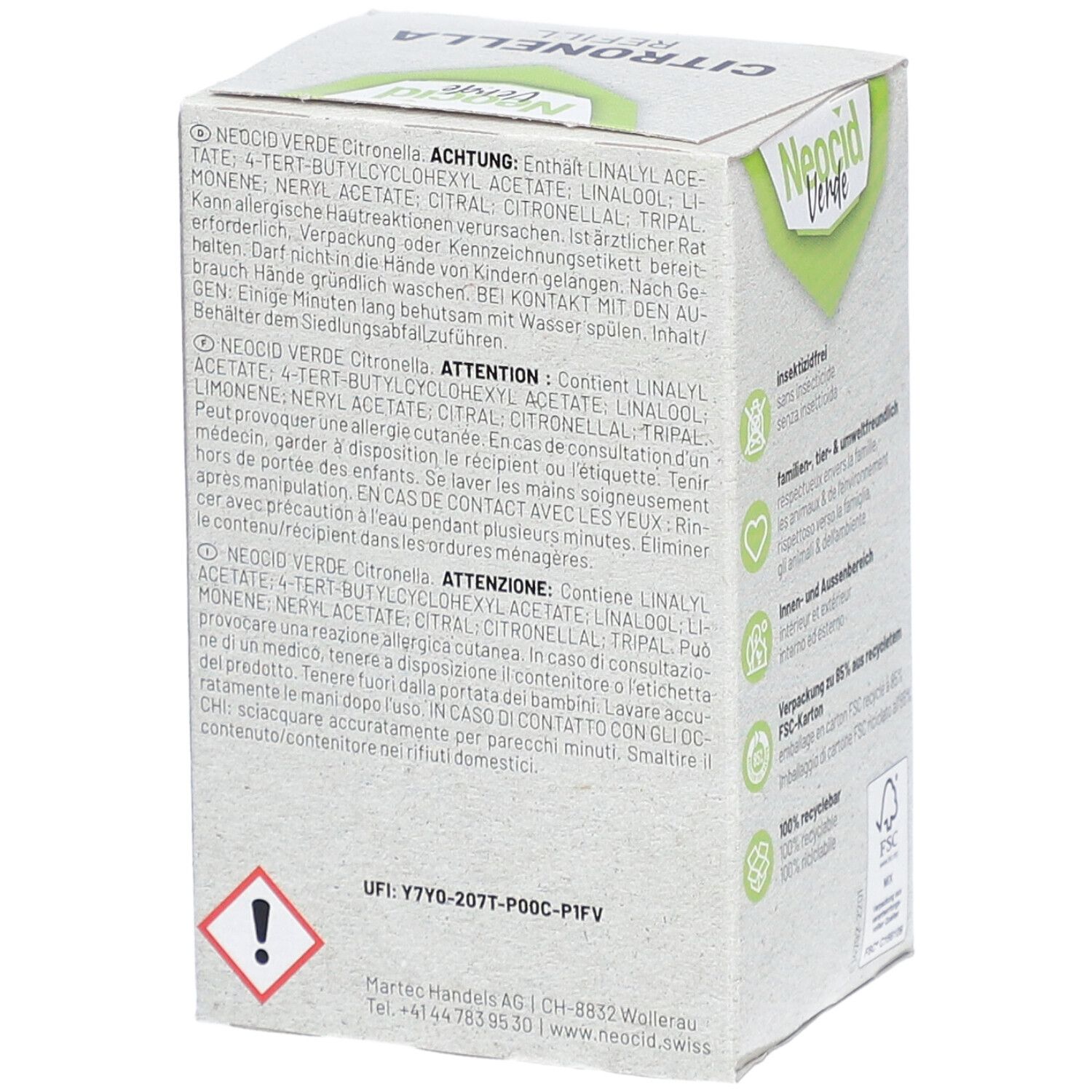 Neocid Verde Recharges Citronnelle flacon