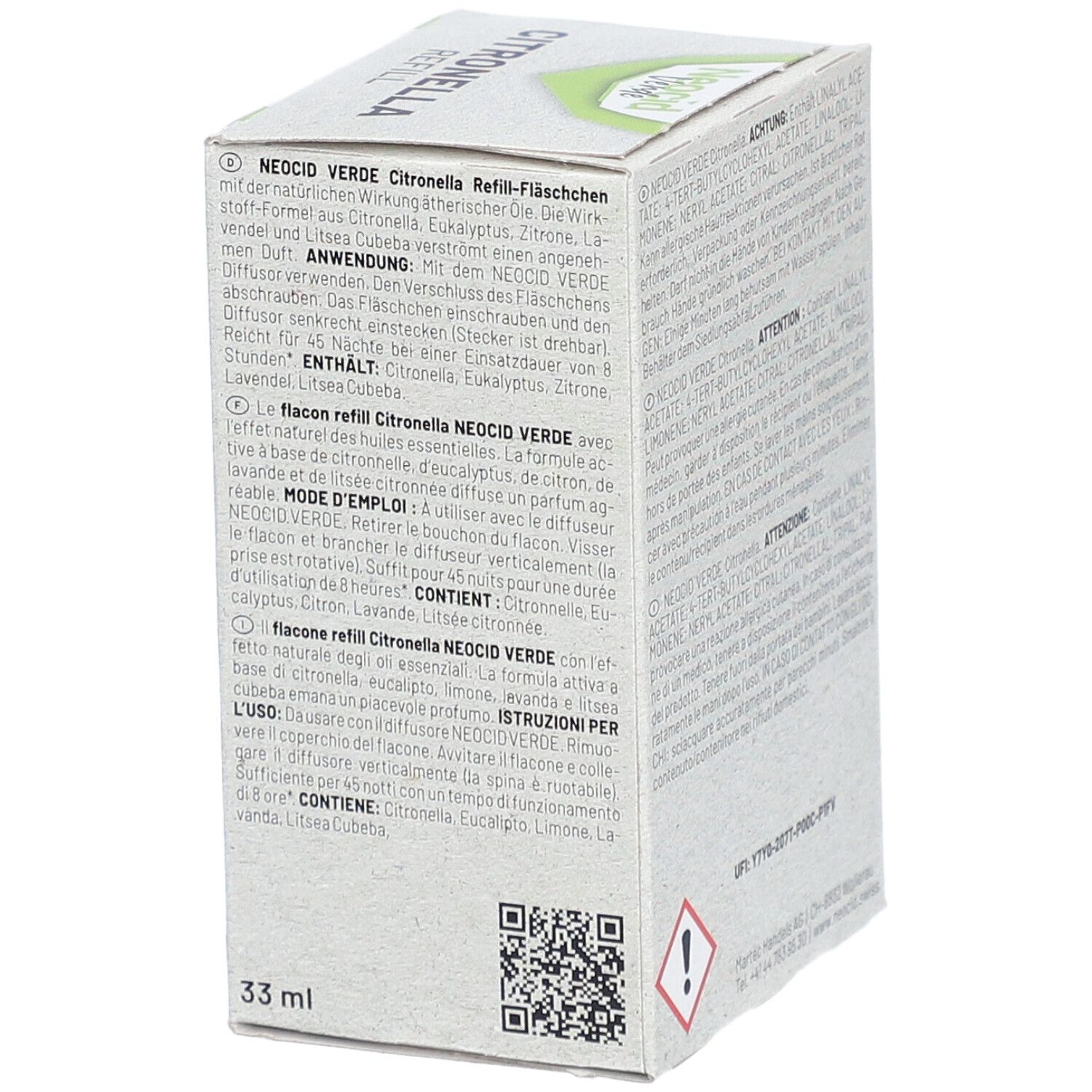 Neocid Verde Recharges Citronnelle flacon