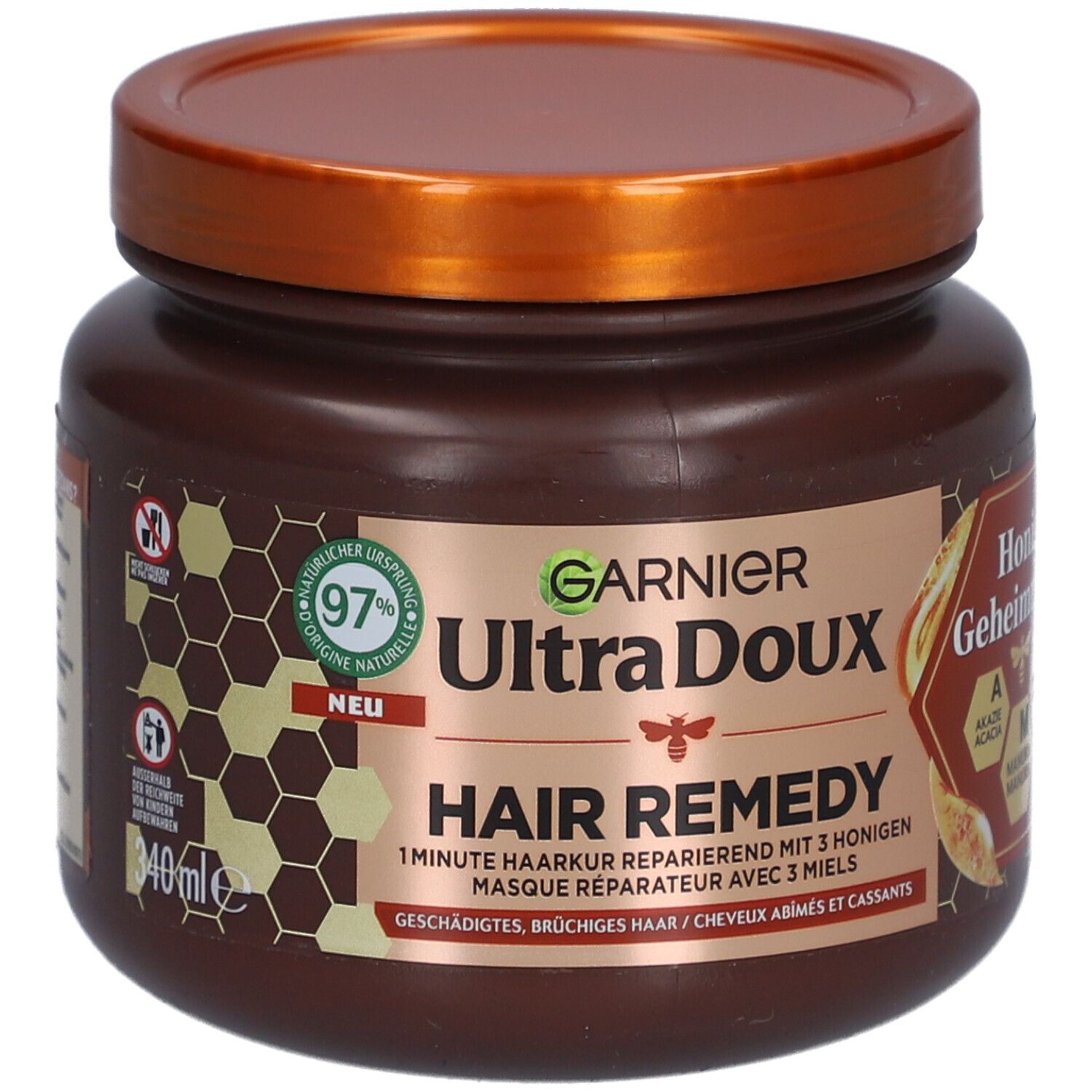 Garnier Ultra Doux Hair Remedy Masque réparateur aux 3 miels, 340ml.