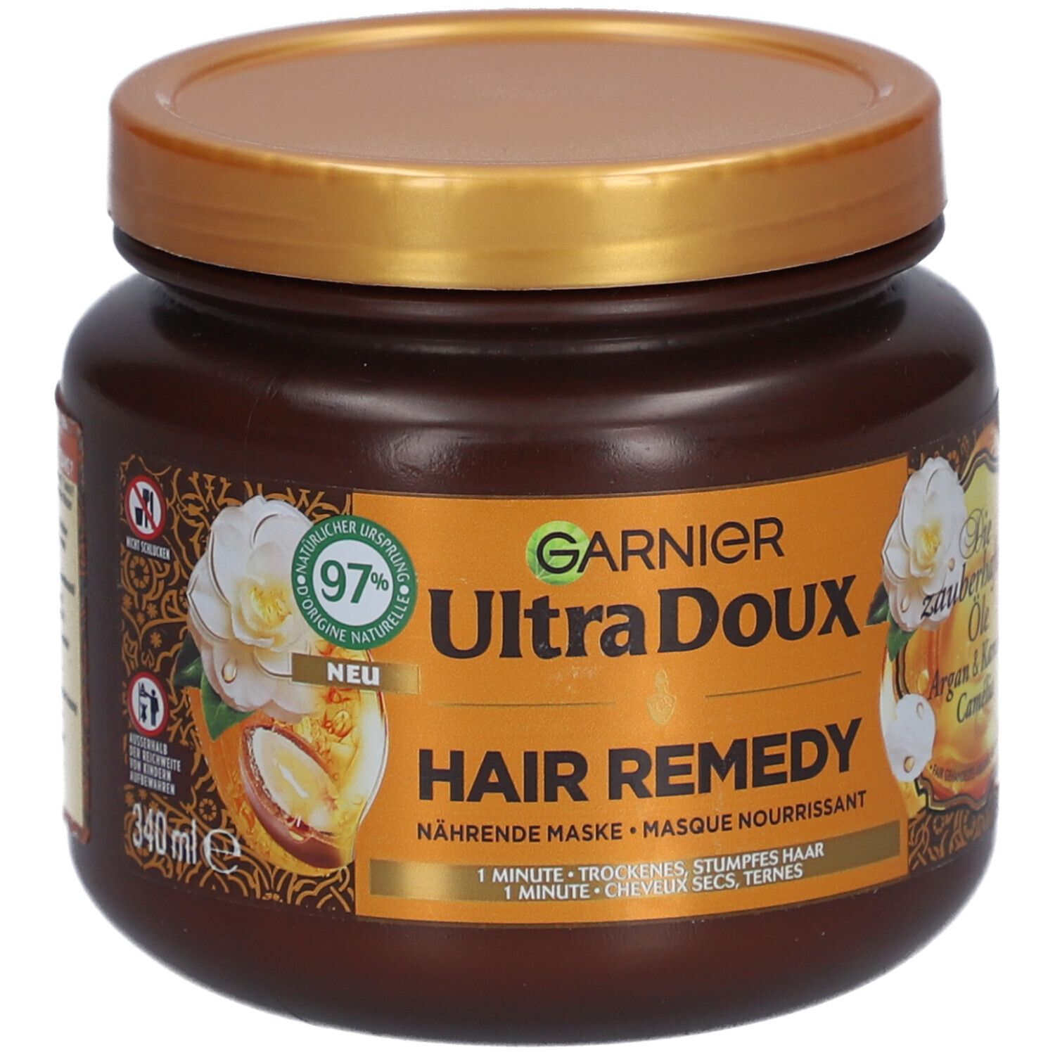 Garnier Ultra Doux haarmasker met Arganolie en Camelia. 340 ml.