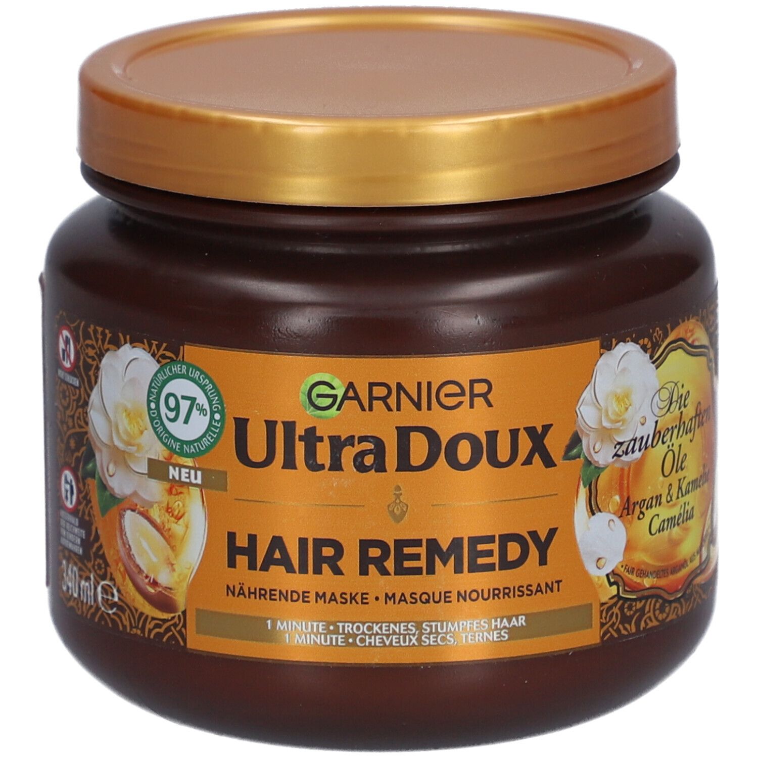 Garnier Ultra Doux haarmasker met Arganolie en Camelia. 340 ml.