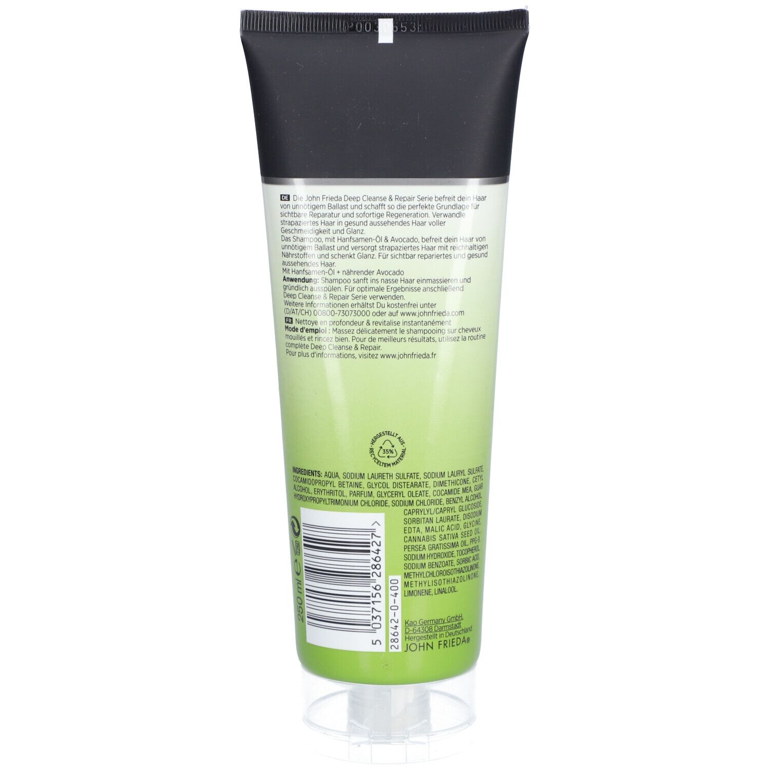 John Frieda Shampooing nettoyant et réparateur en profondeur