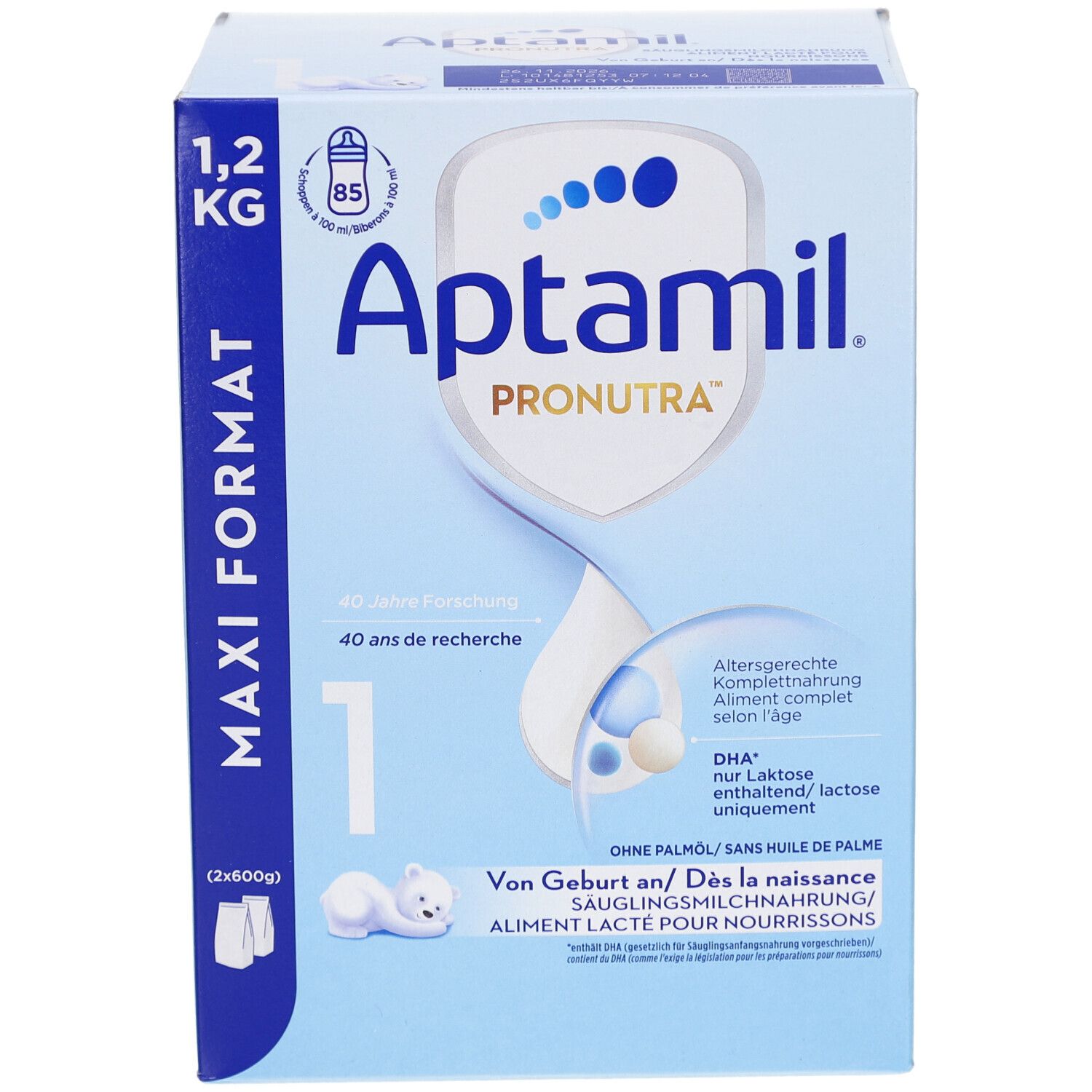 Aptamil Pronutra 1 babyvoeding, 1,2 kg Maxi Formaat.
