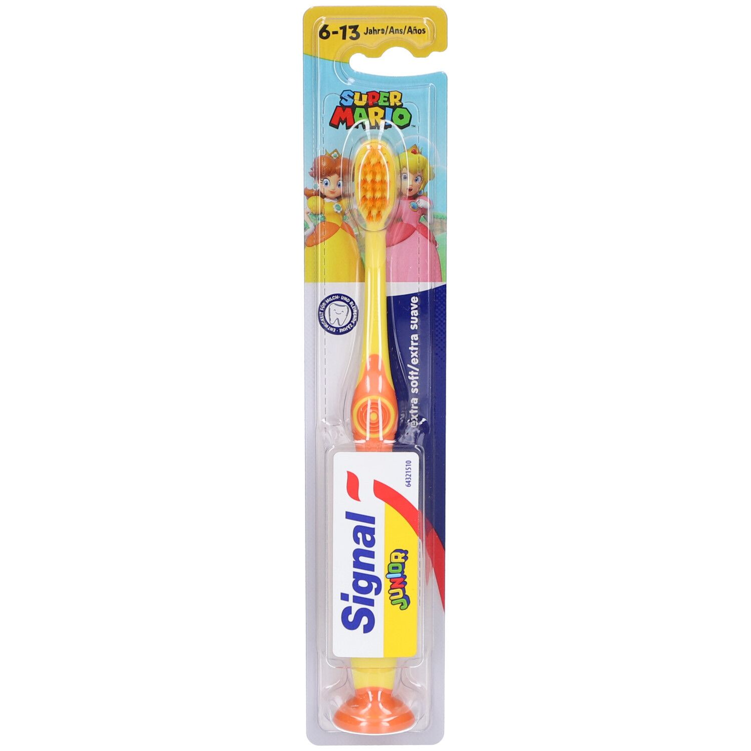 Brosse à dents Signal Junior Super Mario, extra souple, pour enfants de 6 à 13 ans.