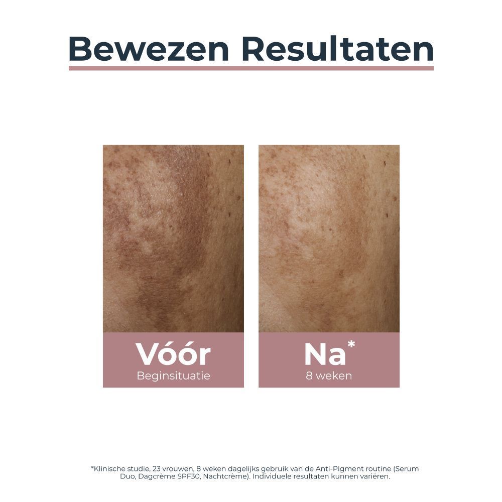 Percentage van 97% effectiviteit van Eucerin Anti-Pigment Serum Duo, bevestigd door dermatologen.
