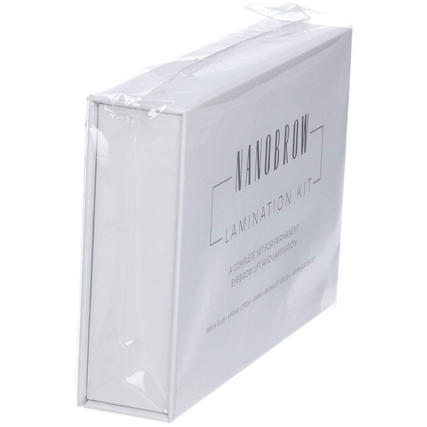 Verpakking van de Nanobrow laminatiekit met opdruk.