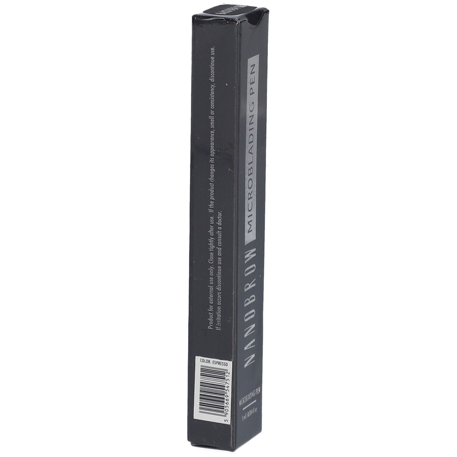 Emballage d'un stylo microblading Nanobrow couleur Espresso.