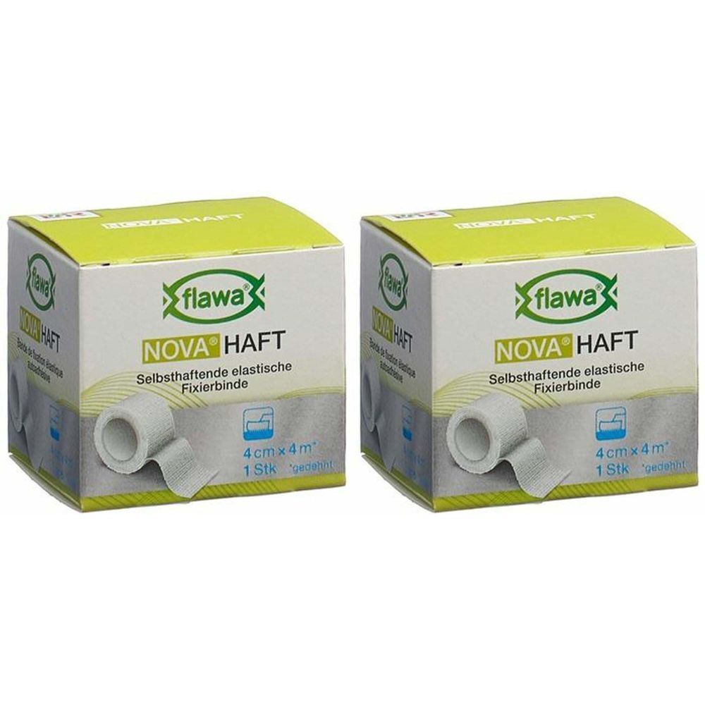 FLAWA NOVA Haft kohäsive Gazebinde 4cmx4m x2