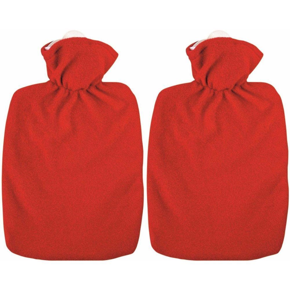 EMOSAN Bouillotte Classique étoffe moelleuse rouge