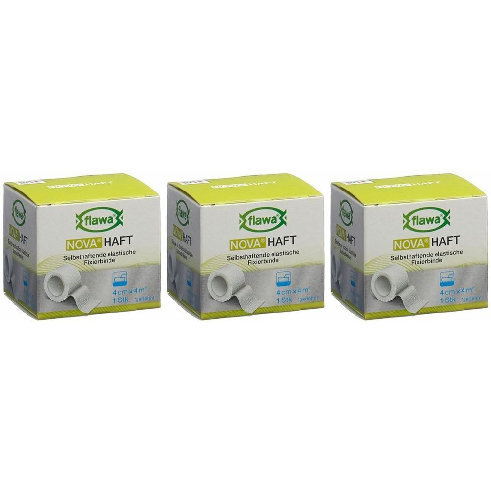 FLAWA NOVA Haft kohäsive Gazebinde 4cmx4m x3