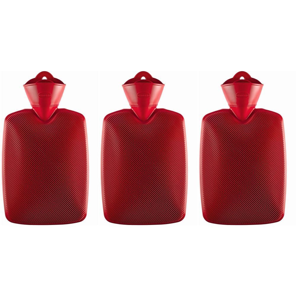 EMOSAN Warmwaterkruik met Halve Lamel Rood