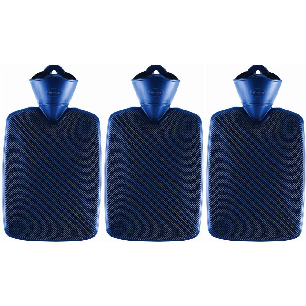 EMOSAN Warmwaterkruik met Halve Lamel Blauw