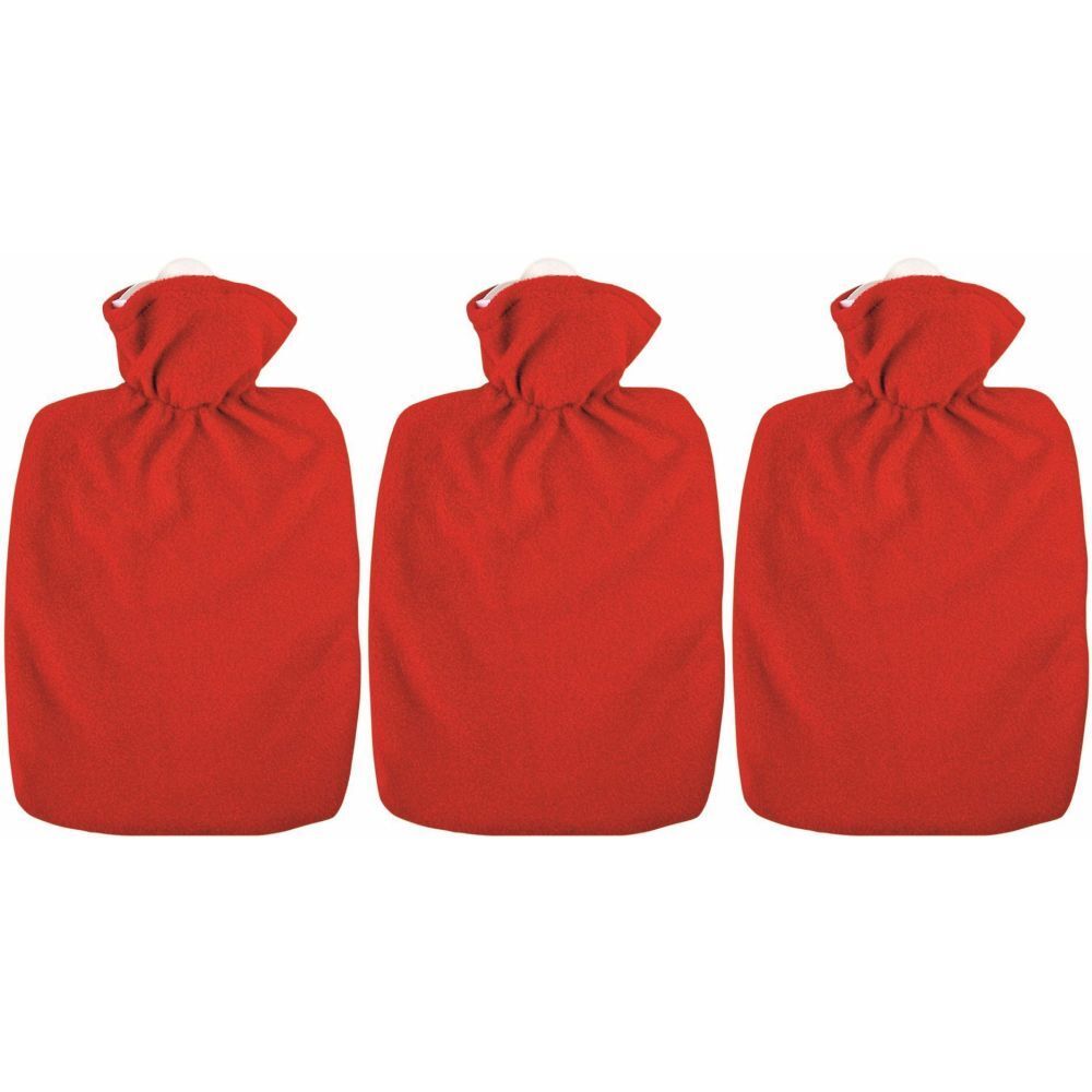 EMOSAN Bouillotte Classique étoffe moelleuse rouge