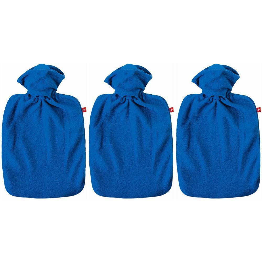 EMOSAN Bouillotte Classique étoffe moelleuse bleu