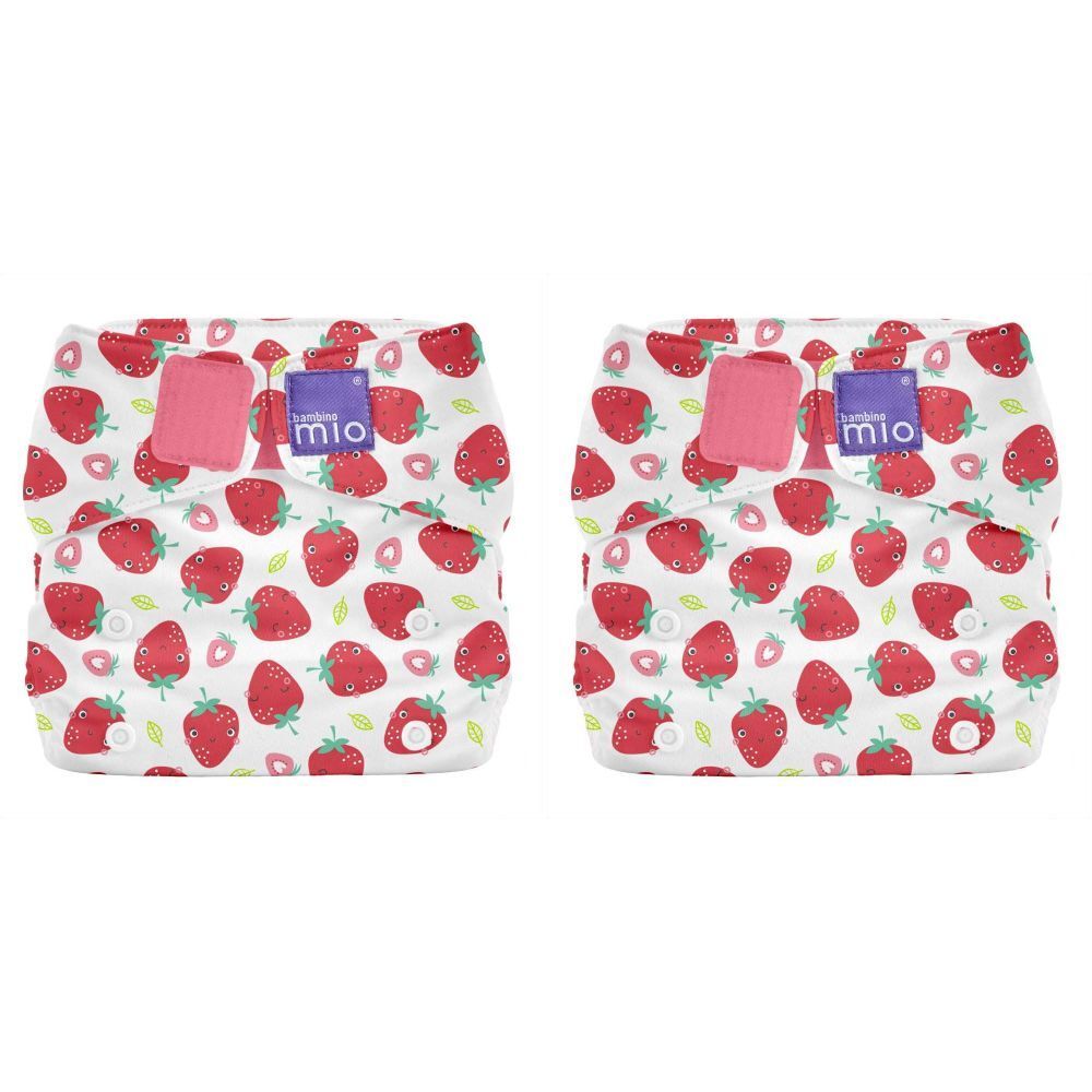 Bambino Moi Miosolo Classic All-in-One Couche-culotte en tissu Fraise rafraîchissante