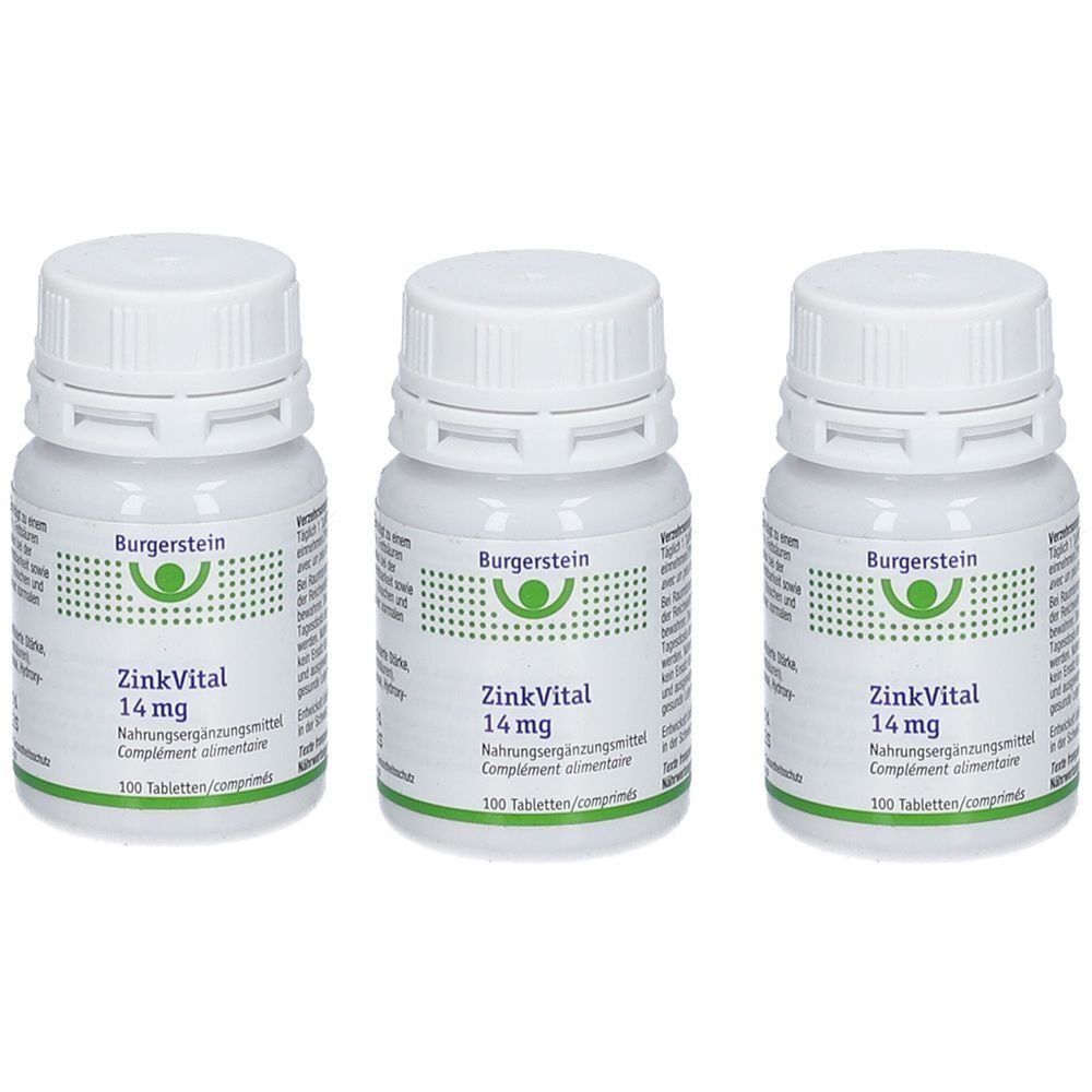 BURGERSTEIN Zinkvital Tabl 14 mg Ds 100 Stk x3