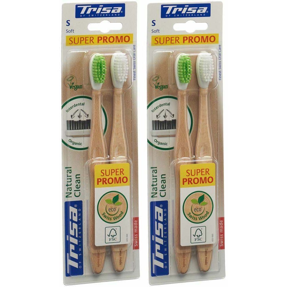TRISA 2 Natural Clean zachte tandenborstels