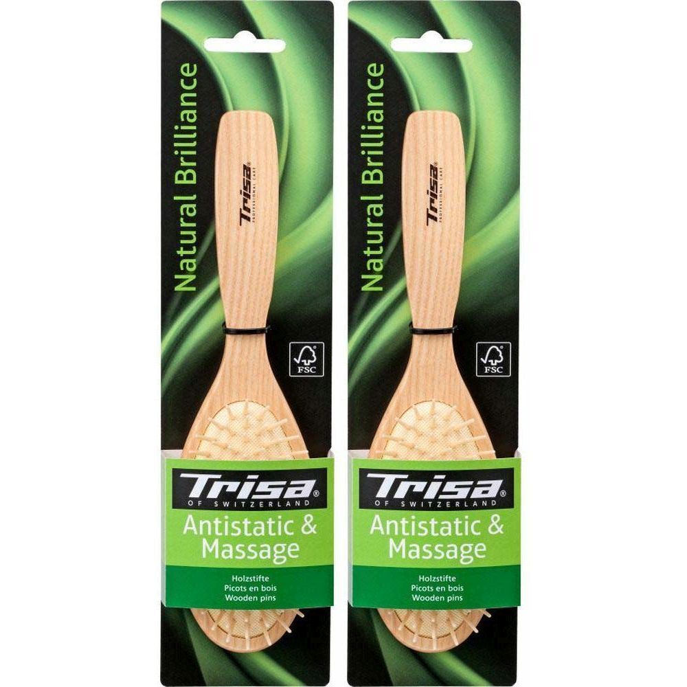 TRISA Natural Brilliance Gummibürste Holzstifte x2