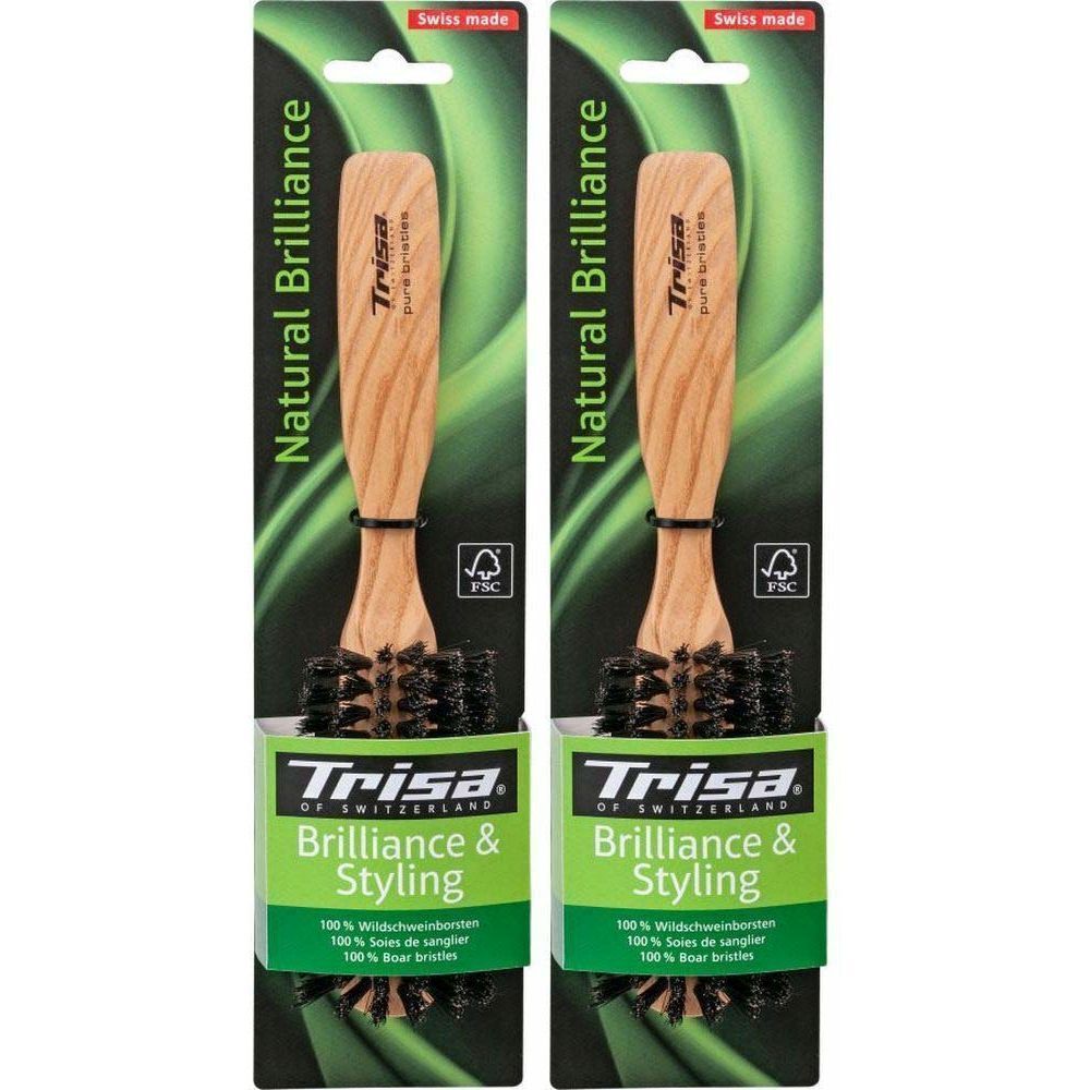 TRISA Natural Brillance Brosse à cheveux demi-ronde