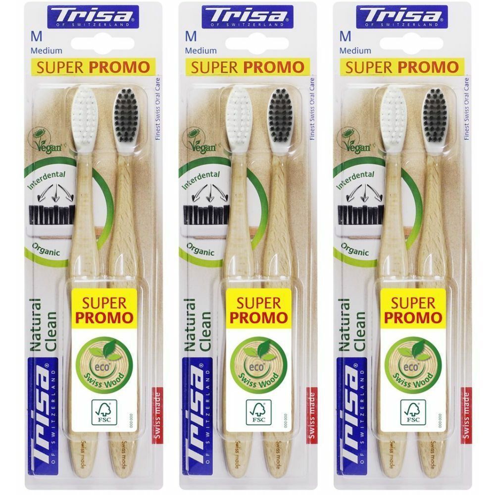 TRISA 2 Natural Clean Medium Tandenborstels
