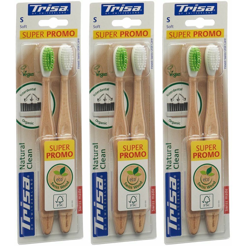 TRISA 2 Natural Clean zachte tandenborstels