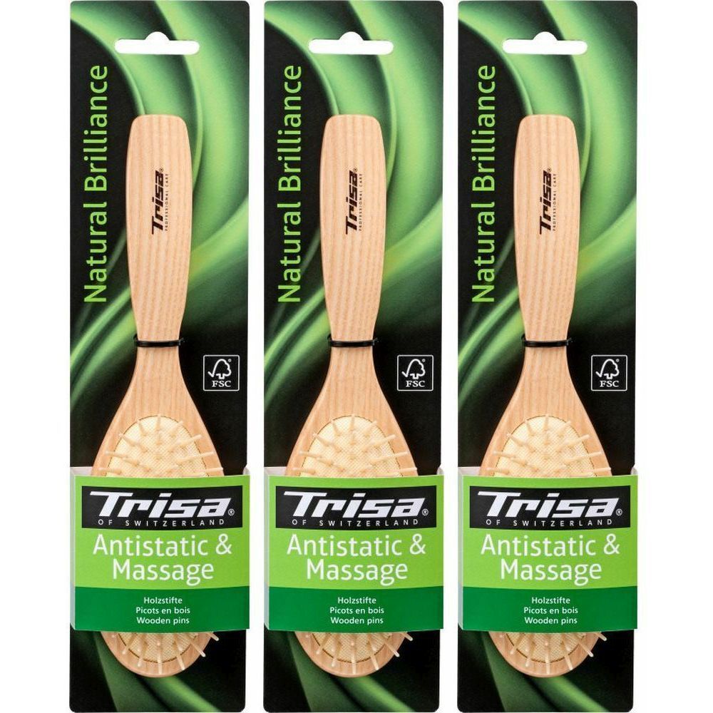 TRISA Natural Brilliance Gummibürste Holzstifte x3