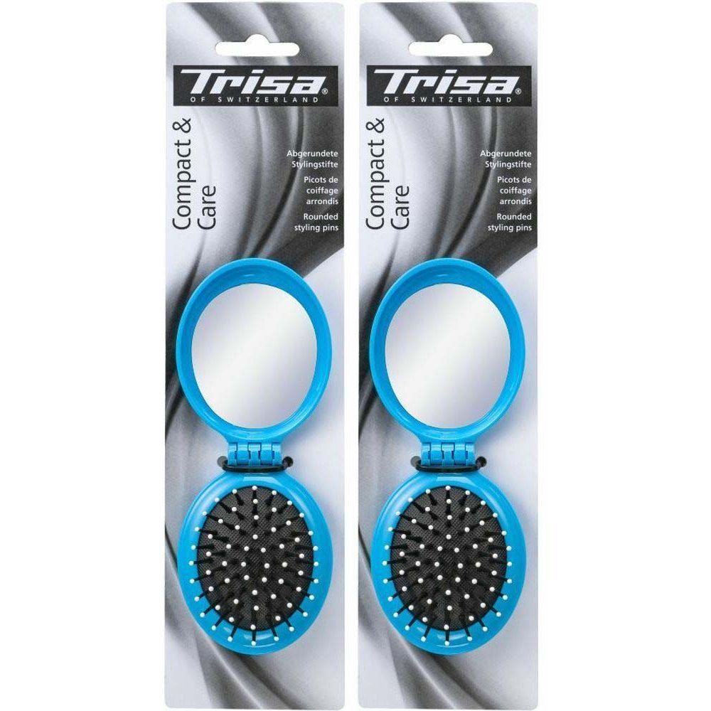TRISA Basic Brosse à cheveux pliable et son miroir