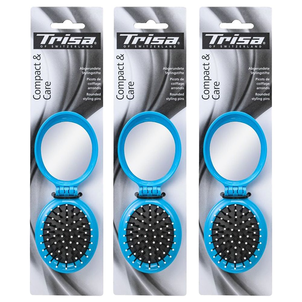TRISA Basic Brosse à cheveux pliable et son miroir