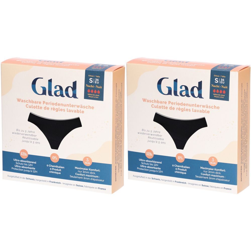 Glad Menstruatieslip Nacht Maat S voor zware menstruatie