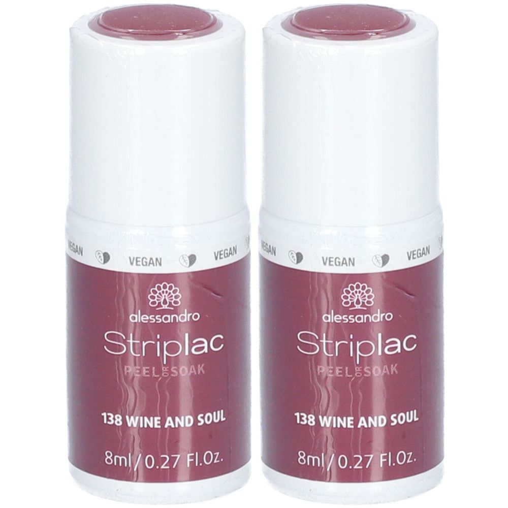 ALESSANDRO Striplac Végan - Peel or Soak Nagellak N°138 Wijn en Ziel