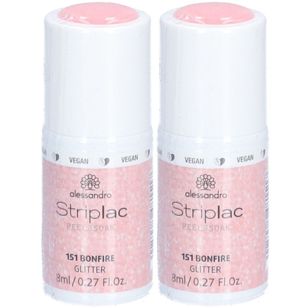 ALESSANDRO Striplac Vegan - Peel or Soak Nagellak N°151 Bonfire - Glitter