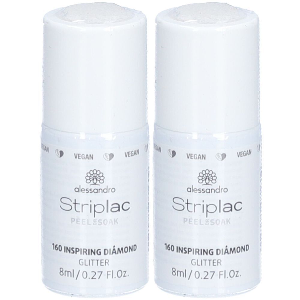ALESSANDRO Striplac Vegan - Peel or Soak Nagellak N°160 Inspiring Diamond - Glitter