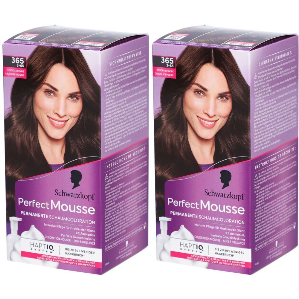 Schwarzkopf Perfect Mousse - Coloration permanente pour les cheveux 365 Chocolat Brownie
