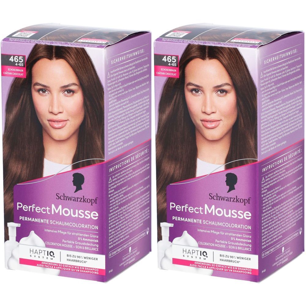 Schwarzkopf Perfect Mousse 465 - Mousse de coloration permanente brun chocolat