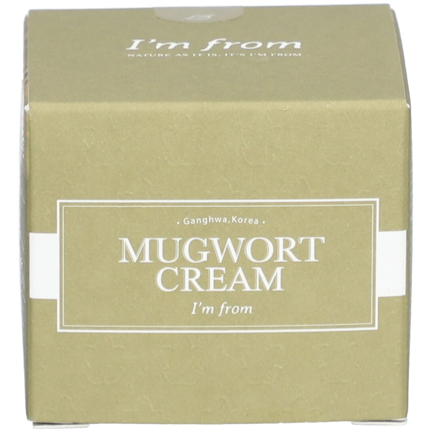 Doos met de tekst "Mugwort Cream" en "I'm from".