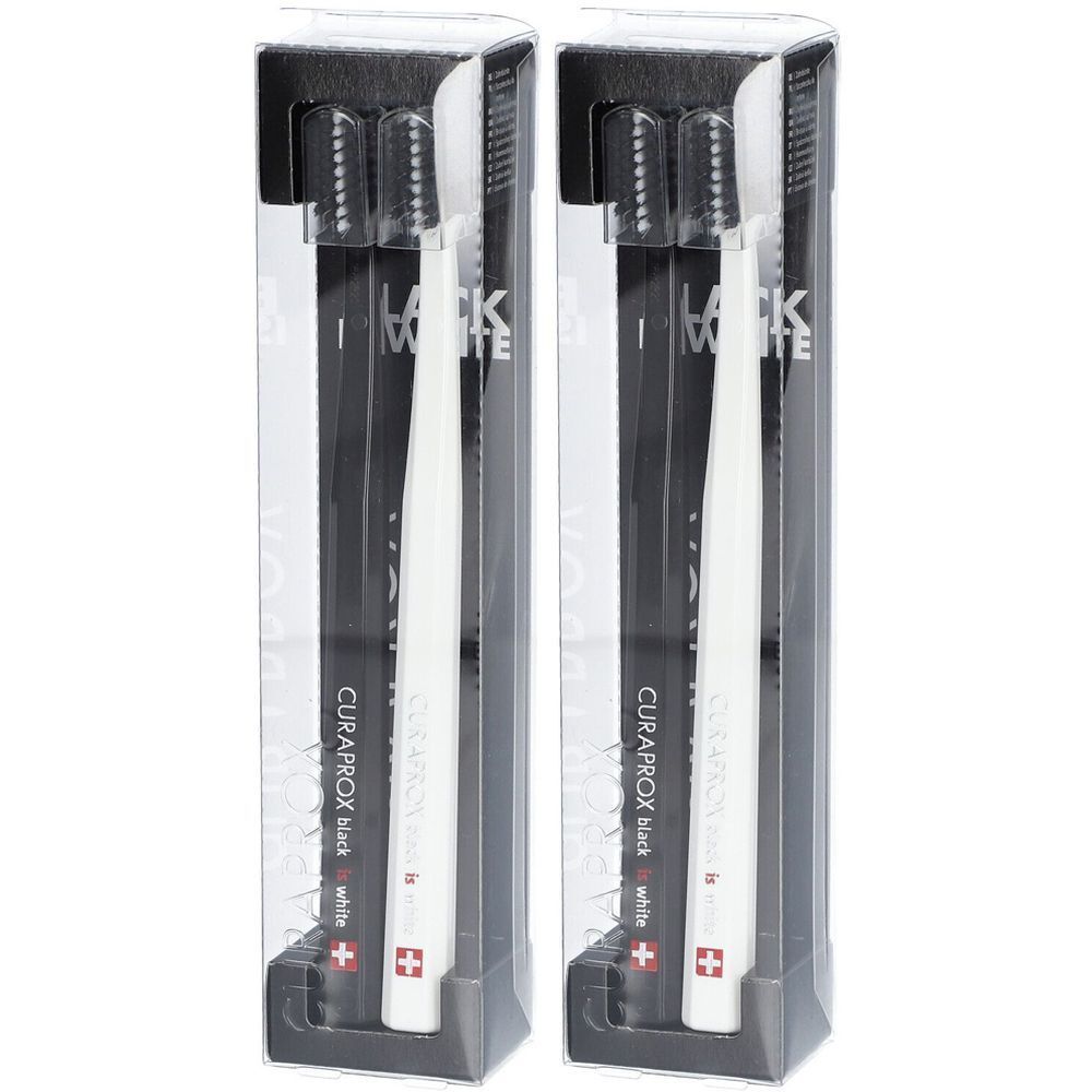 CURAPROX Wit is zwart brosses à dents x2