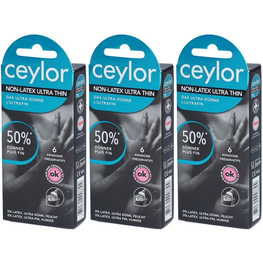 CEYLOR Non Latex Präservativ Ultra Thin 6 Stk x3
