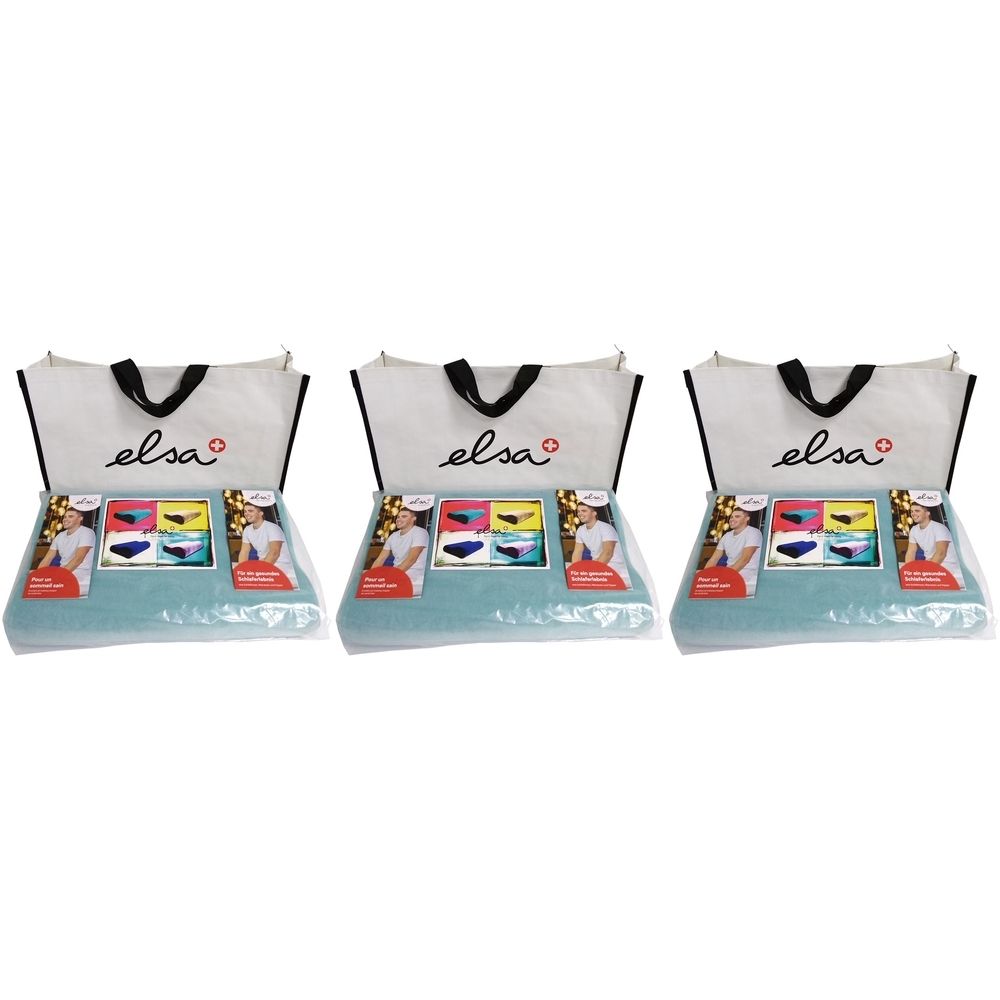 ELSA Coussin pour la nuque 50 x 11 cm Taie velours Bleu Clair