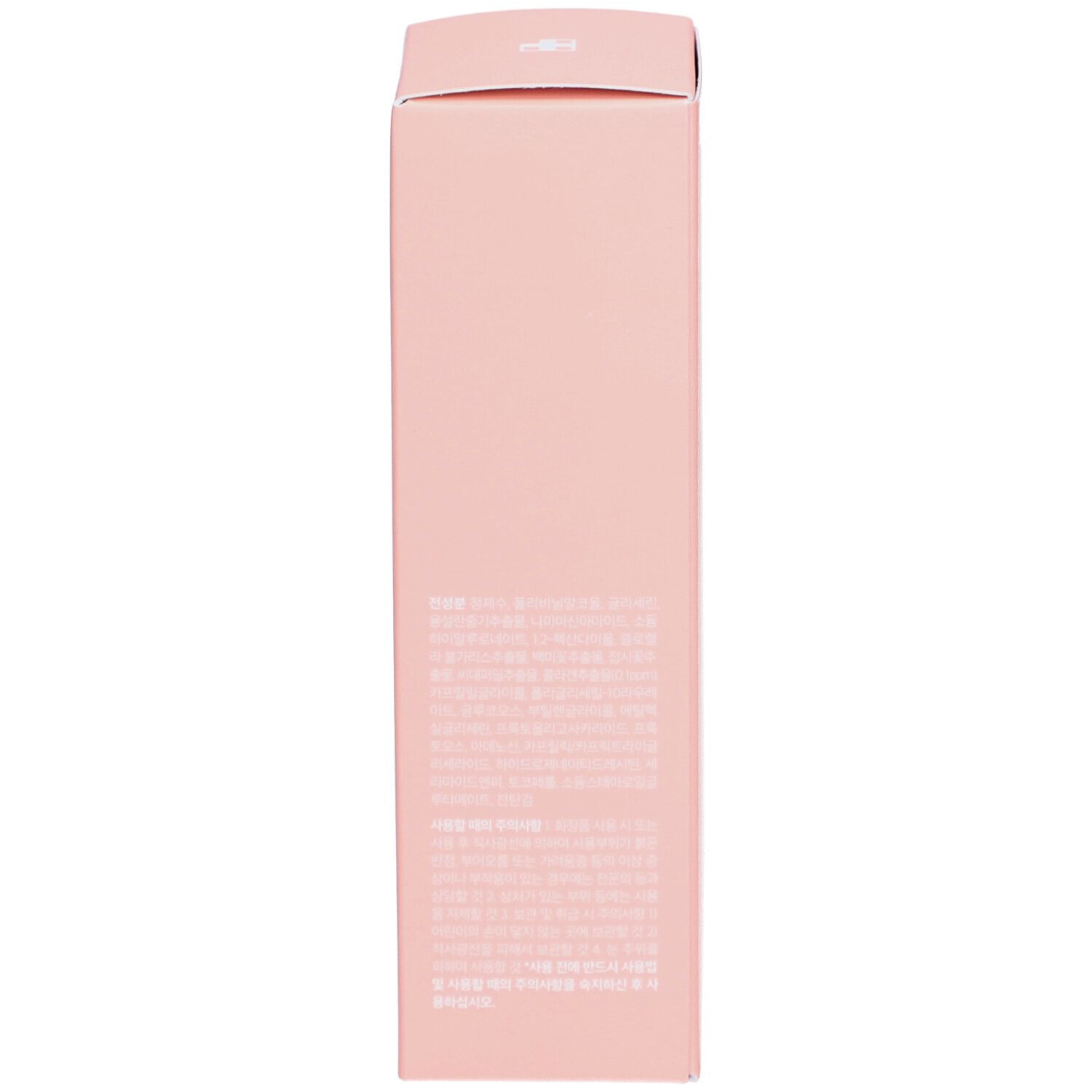 Roze verpakking. Productinformatie en ingrediënten gedrukt. Merk: medicube+.