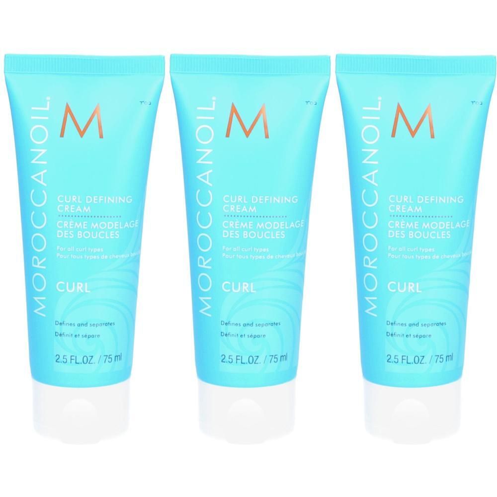 Drie Moroccanoil Curl Defining Cream tubes, 75ml.