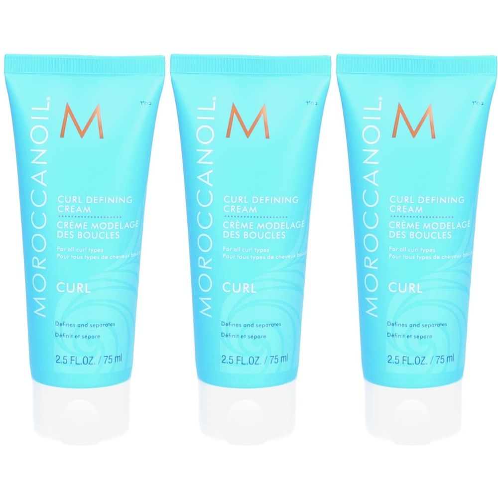 Trois tubes de Moroccanoil Curl Defining Cream, 75ml.