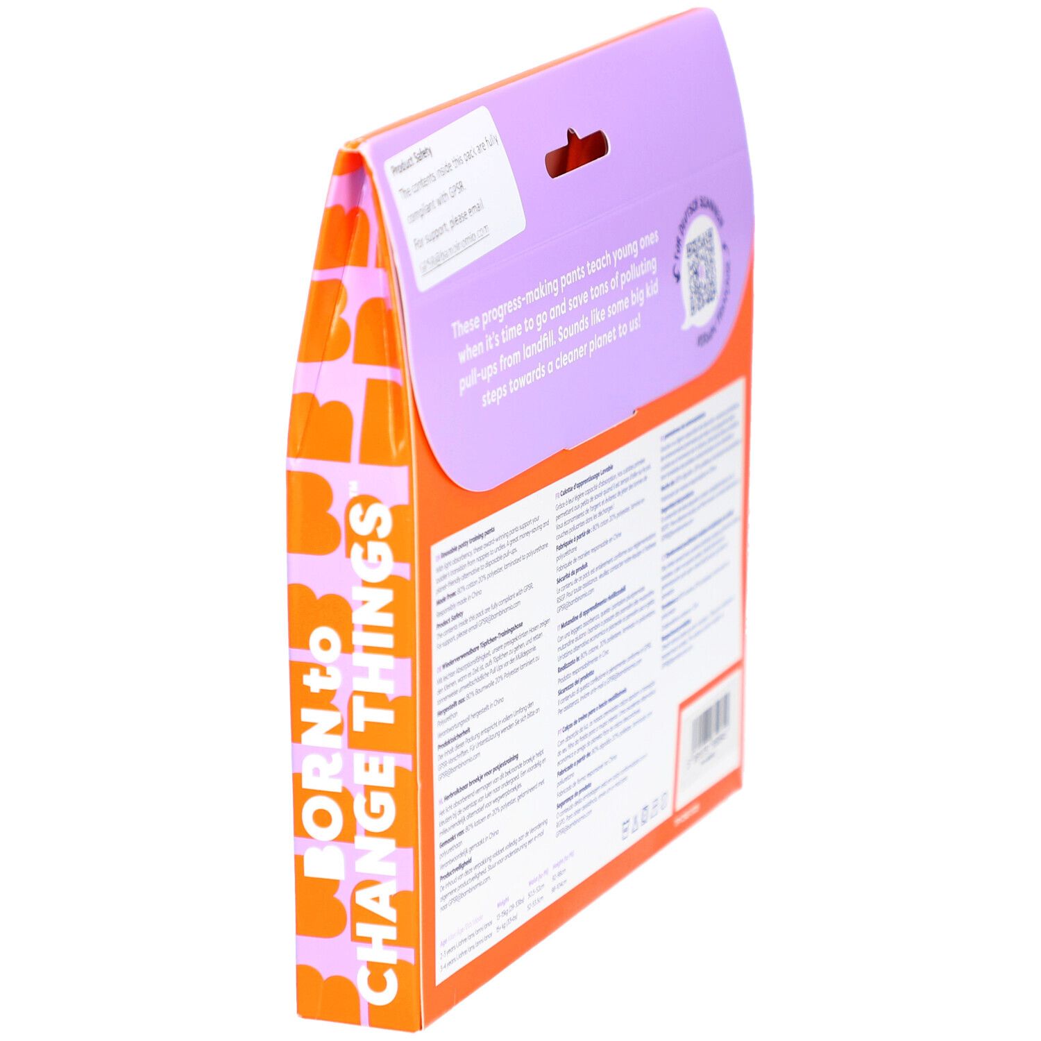 Zijaanzicht van de verpakking met tekst. Bevat informatie over het product en het FSC-logo. Leeftijd 3-4 jaar.