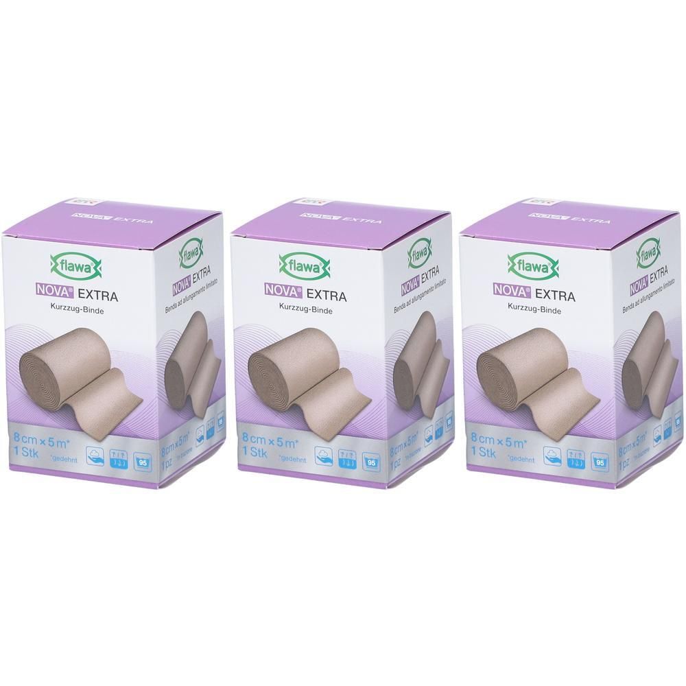 Drie dozen FLAWA Nova Extra Korte rekverband, 6cm x 5m.