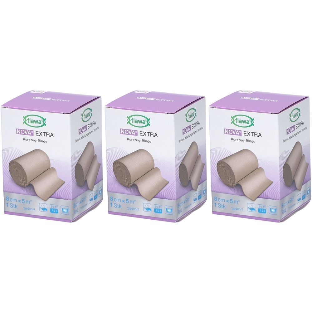 Drie dozen FLAWA Nova Extra Korte rekverband, 6cm x 5m.