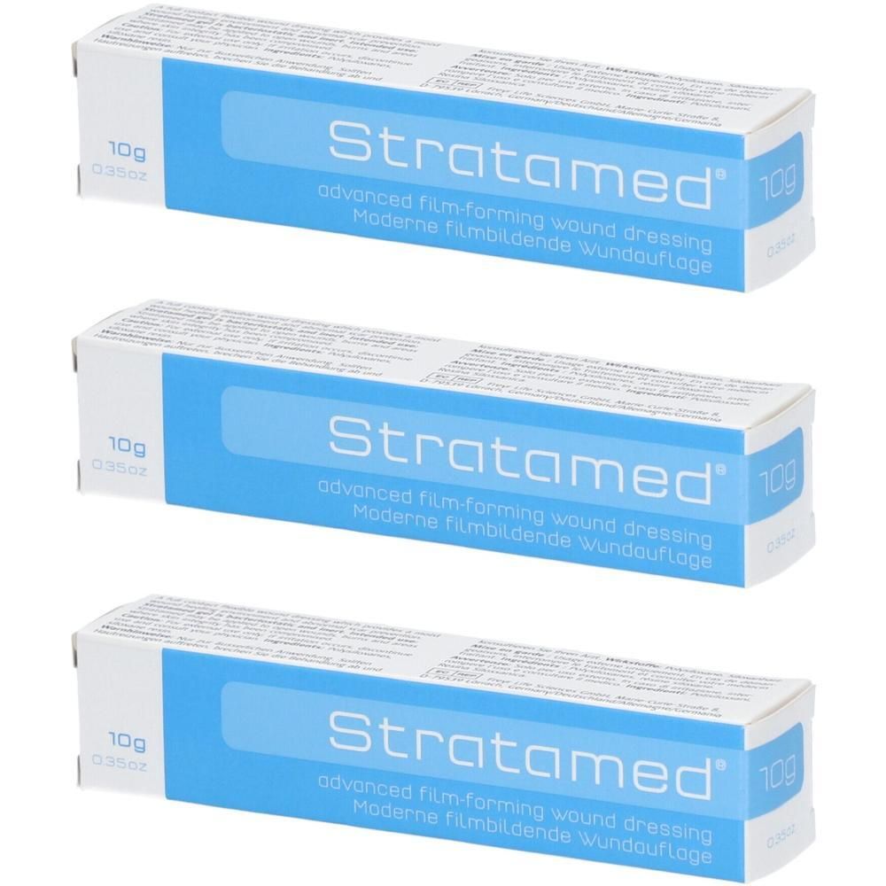Drie verpakkingen STRATAMED®: moderne filmvormende wondbedekking, 10g.