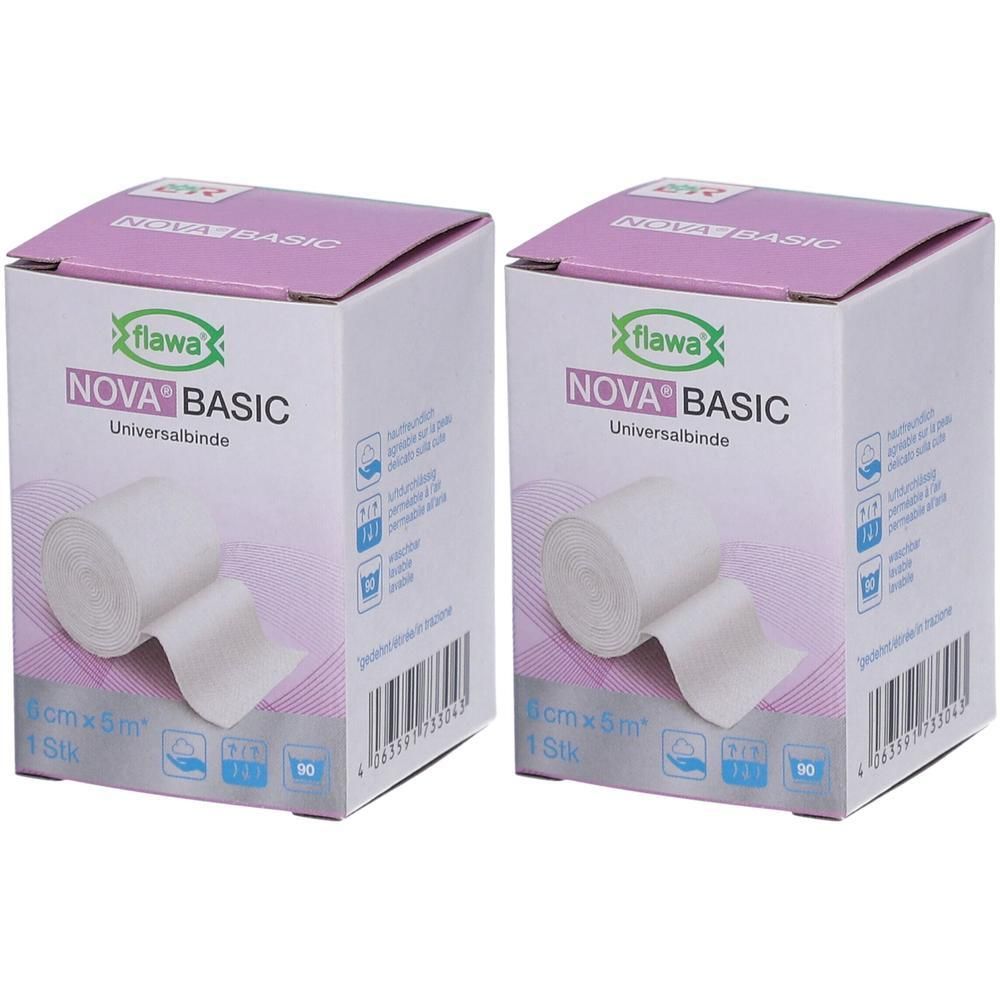 Twee dozen FLAWA Nova Basic elastische verbanden, 6 cm x 5 m.